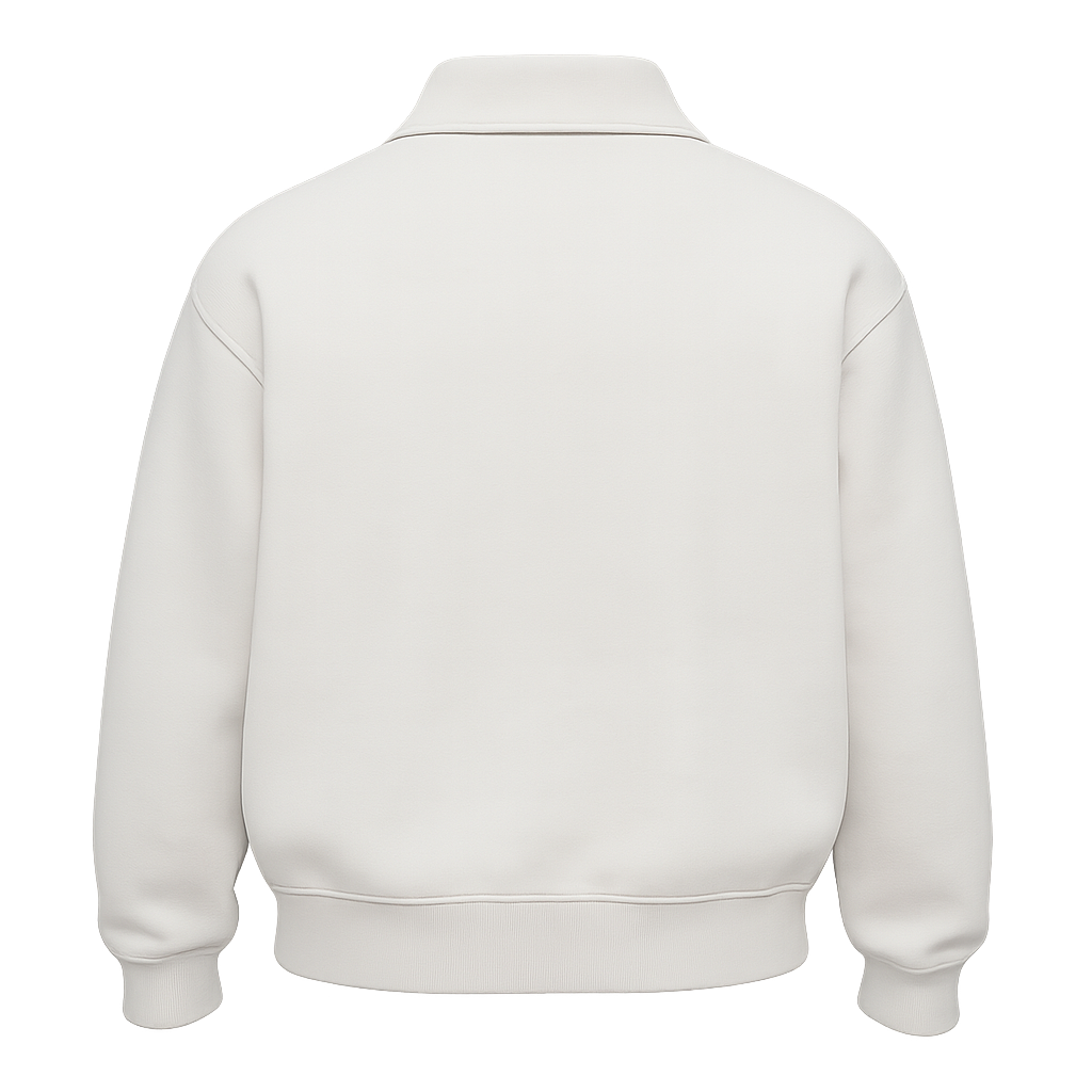 BASIC Half Zipper Sweatshirt White