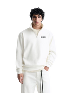 BASIC Half Zipper Sweatshirt White