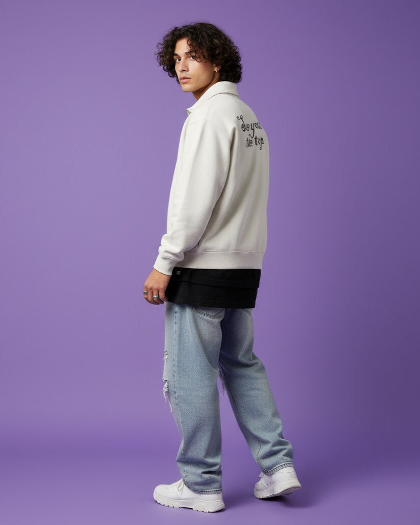 SEE YOU AT THE TOP Half Zipper Sweatshirt