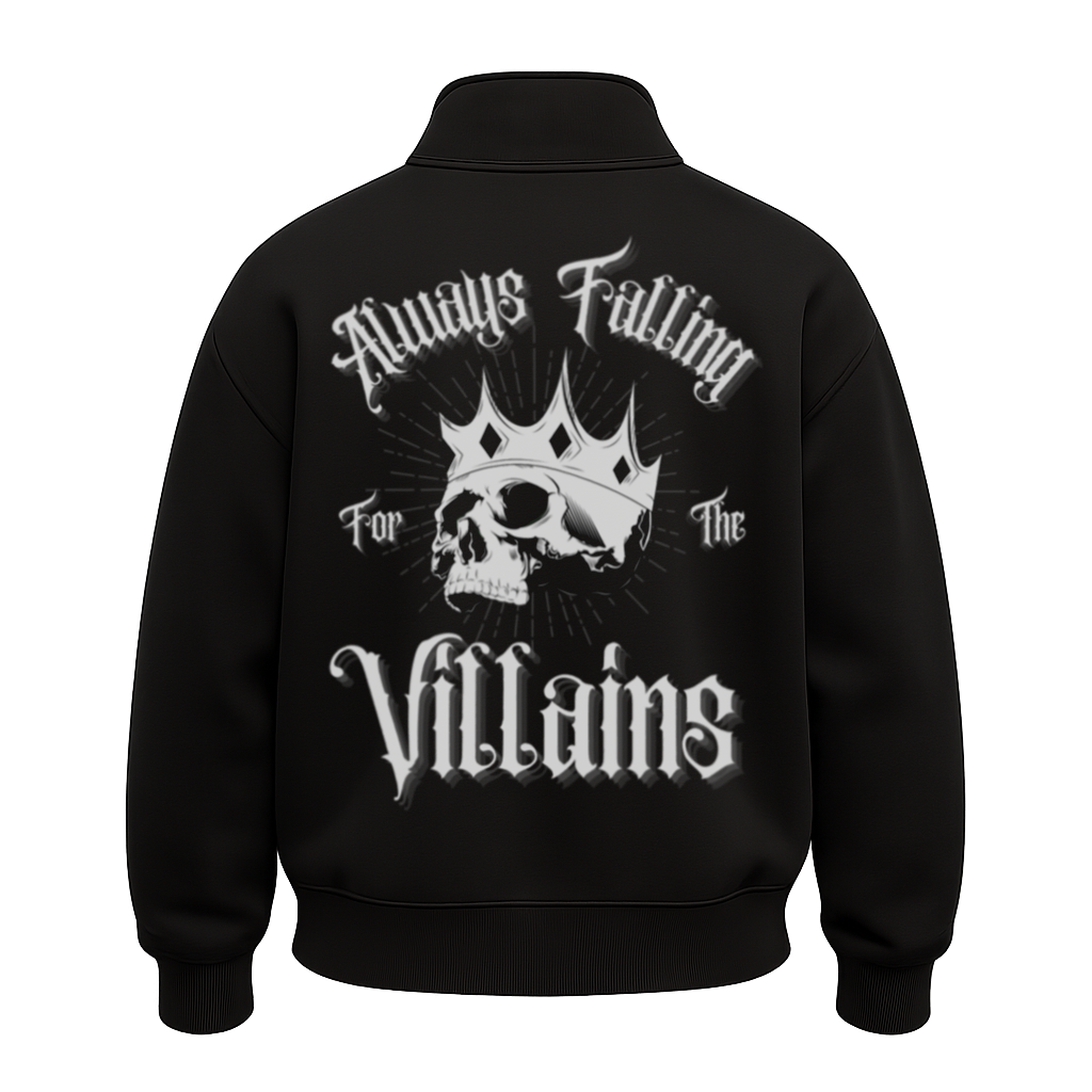 ALWAYS FALLING FOR THE VILLAINS Half Zipper Sweatshirt